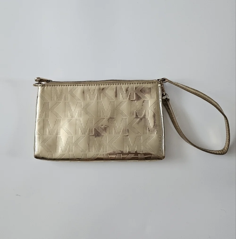 Michael Kors Patten Leather Gold Wristlet